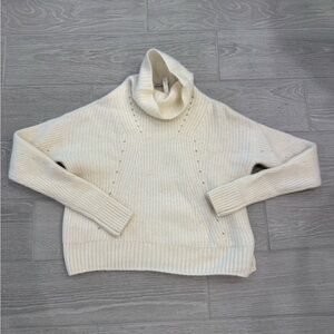 PHARAOH COLLECTION Recycled Cashmere Super Soft Ivory Turtleneck Sweater 1/S